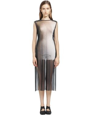 IA London Sheer Semi Couture Dress With Slits - Black