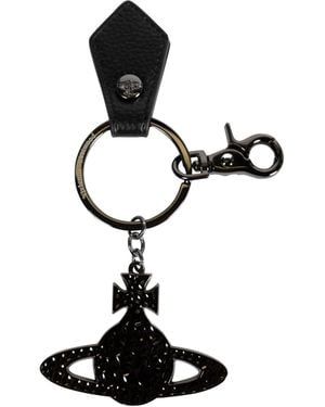 Vivienne Westwood Hammered Orb Keyring - Black