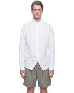 Hed Mayner Cotton Poplin Long Sleeve Shirt - White