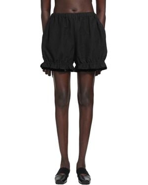Renli Su Cotton Linen Balloon Shorts - Black