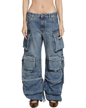 The Attico Fern Cargo Jeans - Blue