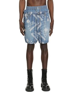 MASTERMIND WORLD Aloha Denim Shorts - Blue