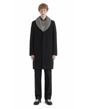 Maison Margiela Shearling Collar Coat - Black