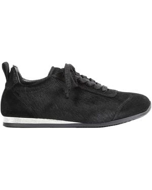Uma Wang Calf Hair And Suede Sneakers - Black