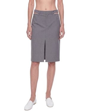 Jil Sander Wool Poplin Skirt - Grey