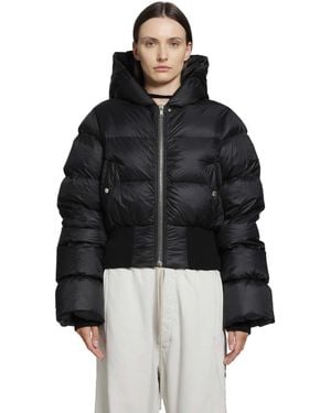 Rick Owens Tower Cinched Hooded Jacket - Black