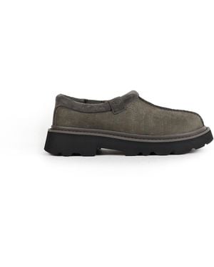 UGG Tasman Crocodile-Effect Nubuck Mules - Black