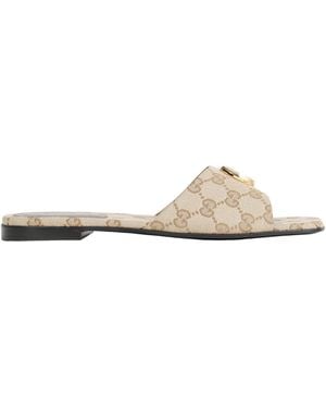 Gucci Double G Slides - White