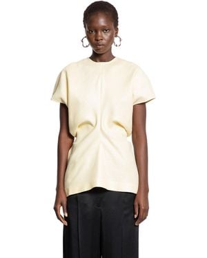 TOTEME Slouch Waist Basketweave Top - Natural