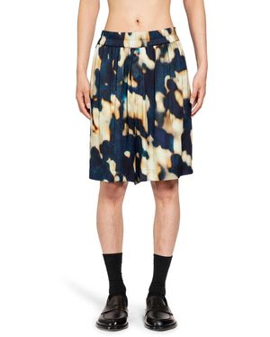 Laneus Pantaloncini Di Raso Tie-Dye - Blue