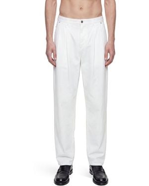 Hed Mayner Pleated Denim Trousers - White