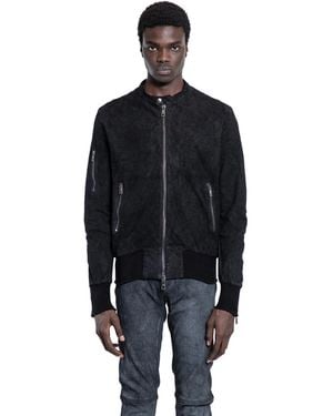 Giorgio Brato Vegetal Nubuck Biker Jacket - Black