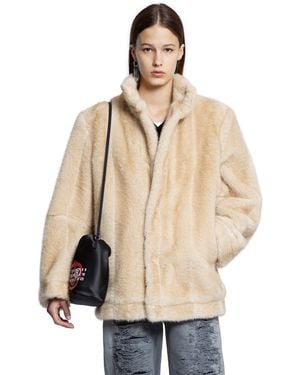MM6 by Maison Martin Margiela Faux Fur Jacket - Natural