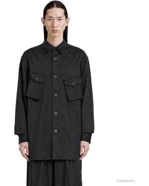 Y-3 Twill Utility Overshirt - Black