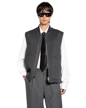 Lardini Wool Felt Bomber Vest - Black