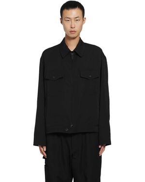 Yohji Yamamoto Wool Gabardine Blouson - Black