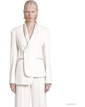 SEBBIE Amelia Tuxedo Blazer - White