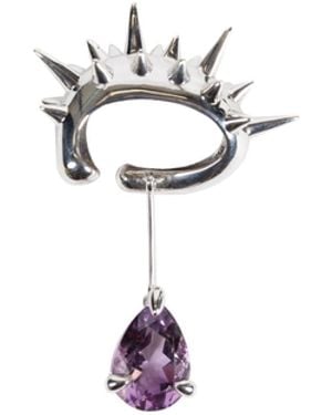 ALAN CROCETTI Blown Drop Spike Ear Cuff Amethyst - White