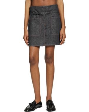 Courreges Two Pockets Denim Skirt - Black