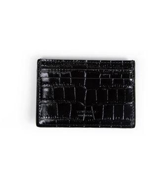 Tom Ford Printed Croc Card Holder - Black