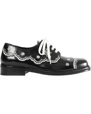 Simone Rocha Floral Lace Brogues - Black