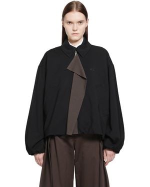 Loewe Viscose Wool Harrington Jacket - Black