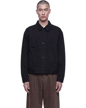 Studio Nicholson Japanese Crinkle Denim Jacket - Black