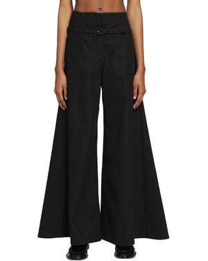 Courreges Cotton Canvas Palazzo Pants - Black