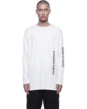 Yohji Yamamoto D-Neckline Long Sleeve T-Shirt - White