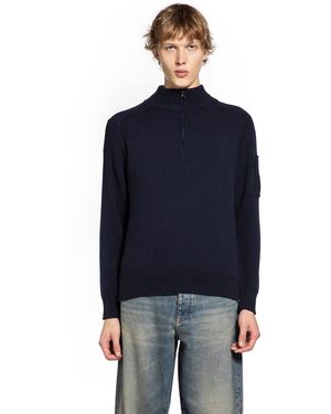 C.P. Company Ribbed Knit Cardigan - Blue
