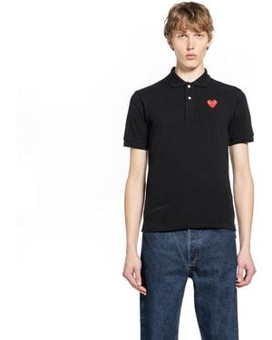 COMME DES GARÇONS PLAY Heart Cotton Polo Shirt - Black