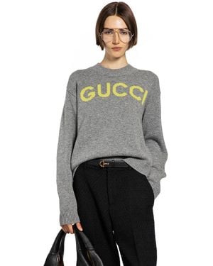Gucci Intarsia Sweater - Gray