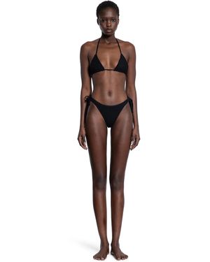 Laneus Pointelle Stitch Knit Bikini - Black