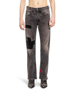 Enfants Riches Deprimes Jeans A Zampa D'Elefante Patchwork - Grey