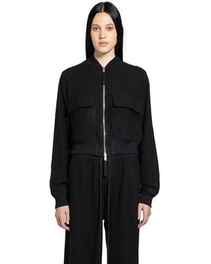 Thom Krom Cropped Wool Felt Bomber - Black