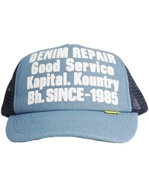 Kapital Denim Repair Service Trucket Hat - Blue