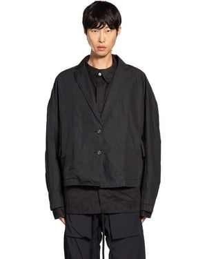 Thom Krom Lurex Canvas Cropped Blazer - Black