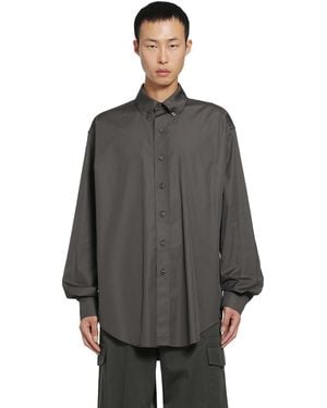 Rier Cotton Poplin Shirt - Gray