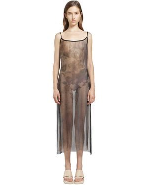 IA London Sheer Slip Midi Dress - Brown