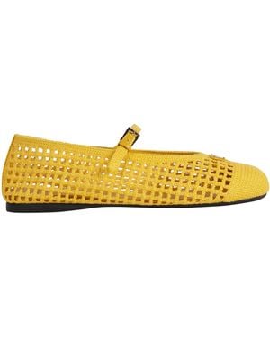 Prada Crochet Ballerinas - Yellow