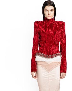 Dilara Findikoglu Theather Of Life Velvet Jacket - Red