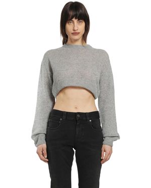 Balenciaga Cropped Crewneck Jumper - Grey