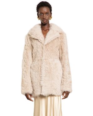 Saint Laurent Shearling Coat - Natural