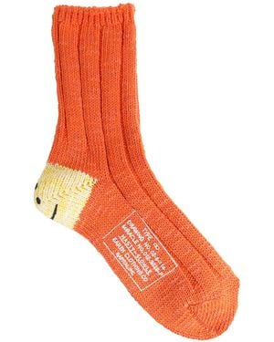 Kapital Rainbowy Happy Heel Socks - Red