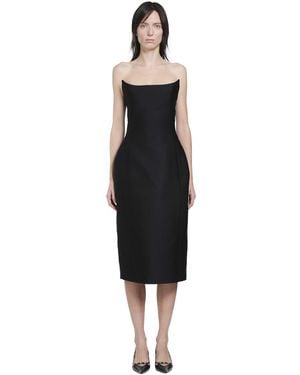 Balenciaga Midi Bustier Dress - Black