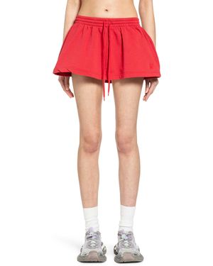 Balenciaga Lion Football Shorts Mini Skirt - Red