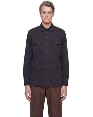 White Sand Cotton Overshirt - Blue