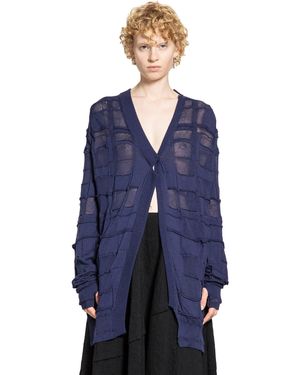 Halo Checked Cardigan - Blue