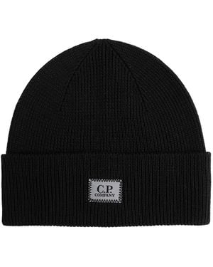 C.P. Company Extrafine Merino Wool Beanie - Black