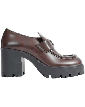 Prada Leather Loafers - Grey